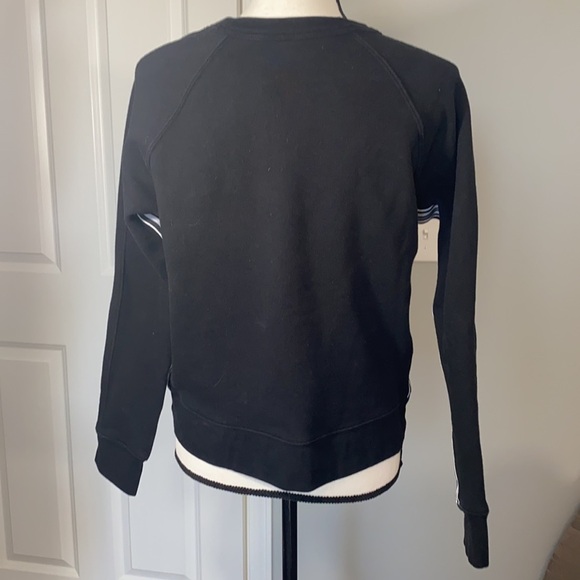 Athleta Soft Black and White Striped Fleece Lined Comfy Sweatshirt - Picture 4 of 6